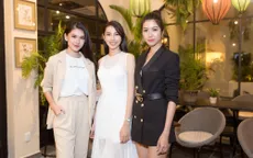 Thùy Tiên học hỏi đàn chị trước ngày dự thi Miss International 2018