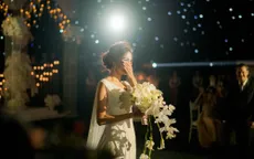 Lan Khuê xúc động khóc trong đám cưới như cổ tích