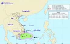 Vùng áp thấp trên Biển Đông mạnh lên thành áp thấp nhiệt đới, gây mưa dông ở các tỉnh phía Nam