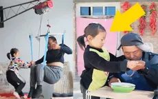 Xúc động bé gái 6 tuổi chăm sóc cha bại liệt ở Trung Quốc