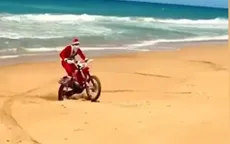Hài hước hình ảnh ông già Noel đua xe mô tô