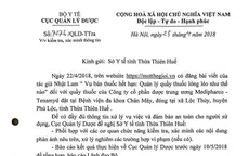 Bộ Y tế yêu cầu kiểm tra thông tin quầy thuốc bán thuốc hết hạn tại Thừa Thiên Huế