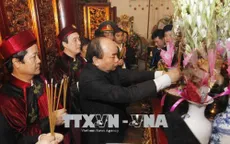 Trang nghiêm lễ dâng hương tại Đền Thượng, khu di tích lịch sử Hùng Vương