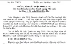 Nhiều sai phạm tại Công ty Cổ phần Đô thị Cần Thơ