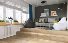 Căn hộ 34 m2 kết hợp phòng khách và phòng ngủ tiện lợi