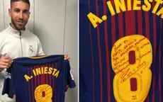 Chiếc áo "Siêu kinh điển" cuối cùng của Iniesta được trao cho Sergio Ramos
