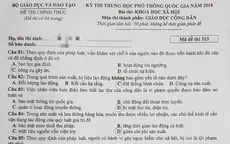 Đề thi môn Giáo dục công dân Kỳ thi THPT Quốc gia 2018
