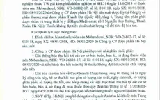 Đình chỉ lưu hành thuốc viên nén Mebendazol kém chất lượng
