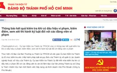TP.HCM: Kỷ luật nhiều cán bộ đảng viên