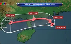 Ngày 16/8, bão số 4 có thể hướng vào vùng biển Quảng Ninh - Nam Định