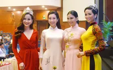 Đỗ Mỹ Linh, H’Hen Nie diện áo dài đọ dáng cùng dàn Hoa hậu, Á hậu