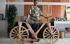 Thợ mộc Trung Quốc chế tạo chiếc xe đạp hoàn toàn bằng gỗ