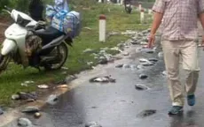 Lật xe tải chở cá, người dân đến mua ủng hộ tài xế