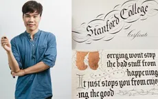 9X có biệt tài viết thư pháp phương Tây điêu luyện