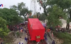 Di dời thành công tượng Đức Ông lên đồi cao 60m ở Quảng Ninh