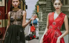 "Bom sexy" Minh Tú diện váy xuyên thấu trên đường phố