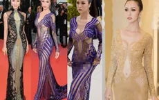 Vũ Ngọc Anh gây tranh cãi với loạt váy “mặc như không” tại LHP Cannes