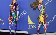 Gigi Hadid diện trang phục bảy sắc cầu vồng lạ mắt