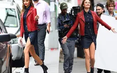 Siêu mẫu Victoria's Secret khoe chân dài trên phố
