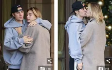 Vợ chồng Justin Bieber hôn nhau trên phố