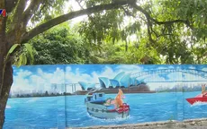 Mê mẩn trước vẻ đẹp “làng bích họa Việt - Australia” dưới chân cầu Cao Lãnh