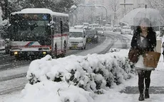 Tuyết rơi dày đặc ảnh hưởng tới người dân Tokyo, Nhật Bản