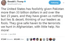 Tổng thống Mỹ dọa cắt viện trợ cho Pakistan