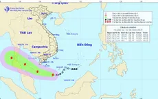 Tâm bão số 1 cách đất liền các tỉnh Nam Bộ khoảng 430km