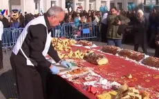 Tây Ban Nha lập kỷ lục chiếc bánh cổ truyền dài nhất thế giới