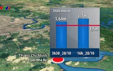 Hôm nay (28/10), triều cường tại TP.HCM tiếp tục vượt mức báo động 3