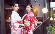 Hoa hậu Lương Thùy Linh - Á hậu Tường San diện kimono "đọ sắc"