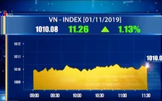 Chỉ số VN-Index sáng 1/11 tăng mạnh hơn 10 điểm