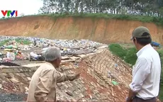 Bãi tập kết rác tại Bình Phước sạt lở nghiêm trọng