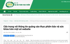 Nhiều website quảng cáo thực phẩm vi phạm quy định