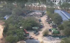 Bãi rác thải trái phép tại dự án thi công hồ Mễ Trì