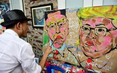 Họa sĩ Việt vẽ tranh về Tổng thống Donald Trump và Chủ tịch Kim Jong-un