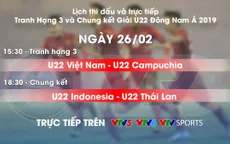 Lịch thi đấu và TRỰC TIẾP tranh hạng Ba, chung kết U22 Đông Nam Á 2019: U22 Việt Nam - U22 Campuchia, U22 Indonesia - U22 Thái Lan