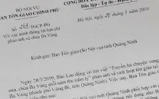 Ban Tôn giáo Chính phủ yêu cầu xác minh thông tin chùa Ba Vàng truyền bá vong báo oán
