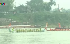 Rộn ràng lễ hội bơi chải truyền thống trên sông Lô