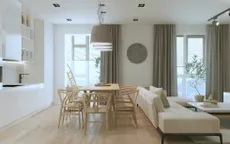 Mẫu phòng khách liền kề nhà bếp tiện dụng