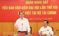 Đoàn Tiểu ban Văn kiện làm việc với Ban cán sự đảng Bộ Tài chính