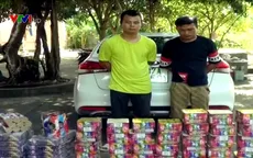 Bắt giữ đối tượng vận chuyển trái phép gần 100kg pháo