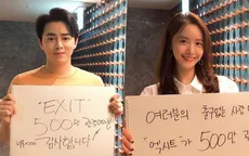 Jo Jung Suk và YoonA ăn mừng "chiến công" của E.X.I.T