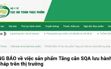 Cẩn trọng với sản phẩm Tăng cân SQA lưu hành bất hợp pháp trên thị trường