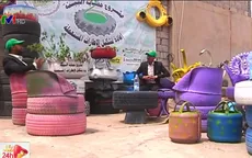 Tái chế lốp xe cũ thành nghệ thuật tại Yemen