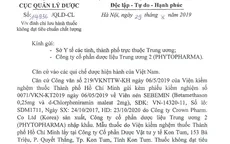 Đình chỉ lưu hành thuốc viên nén Sebemin