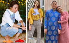 Vợ chồng Hà Tăng diện áo dài cực đẹp đôi, Mỹ Tâm giản dị với... dép tổ ong