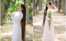 Ngẩn ngơ trước vẻ xinh đẹp của nữ sinh Văn hóa sở hữu mái tóc dài 1m35
