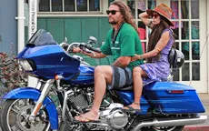 "Vua Thủy tề" Jason Momoa sành điệu chở vợ dạo phố bằng xe máy
