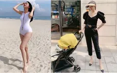 Á hậu Thanh Tú diện áo tắm khoe vóc dáng nuột nà sau khi sinh con